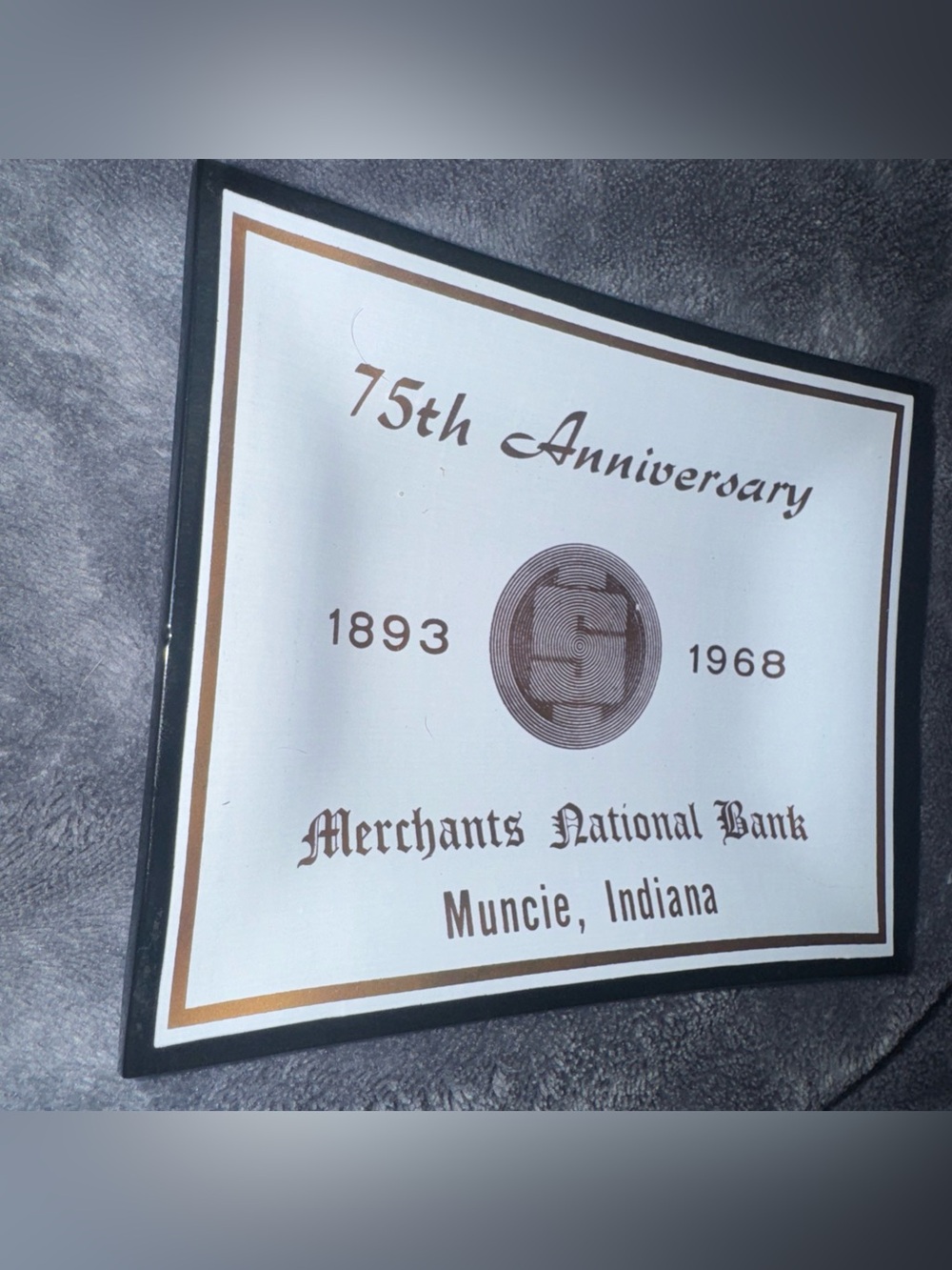 Merchants National Bank 75th Anniversary Framed Print - White & Brown